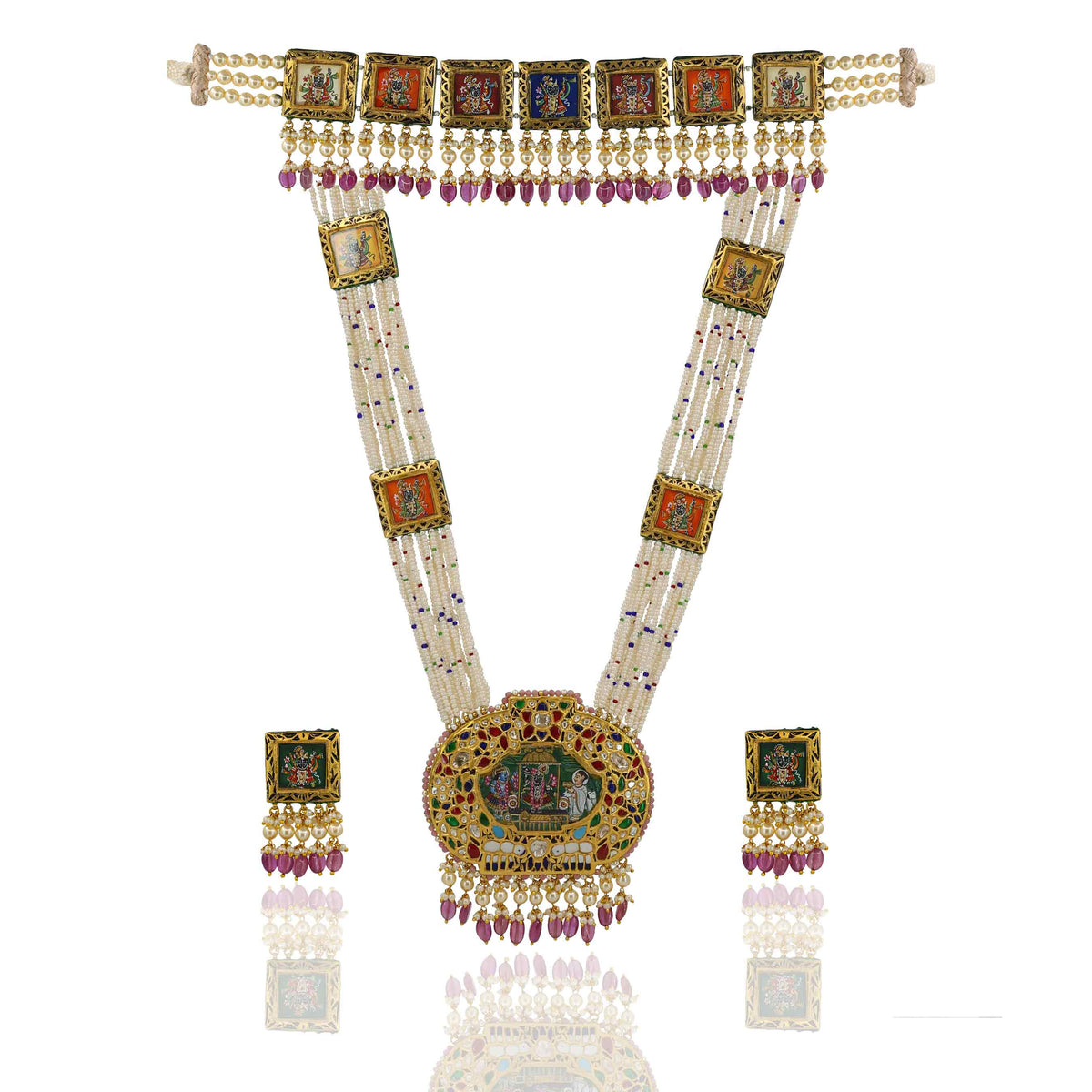 Shrinathji Art Polki Diamond Bridal Set