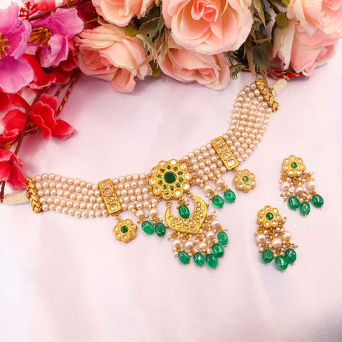 Sita Saanjh Chocker Gold  Polki Necklace Set