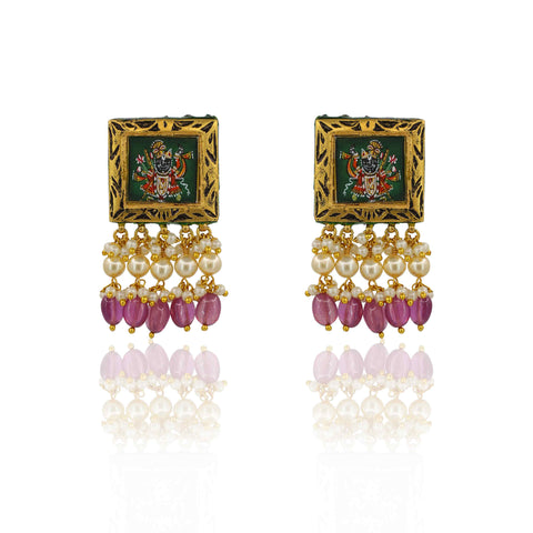 Shrinathji Art Polki Diamond Bridal Set