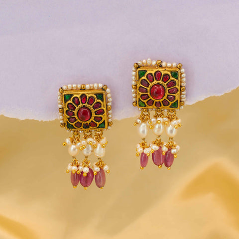 Royal Heritage Polki and Multi-Stone Earring