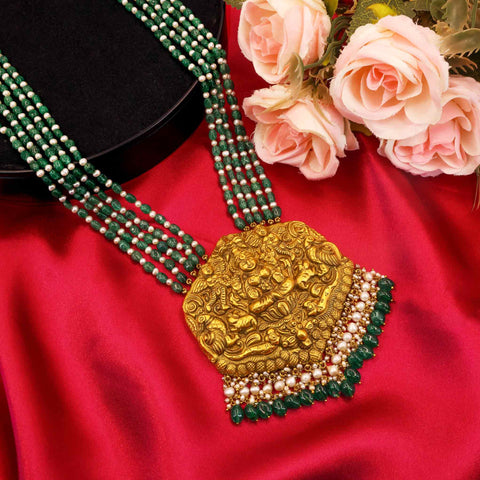 Laxmi Prabha Temple Gold Polki Pendant