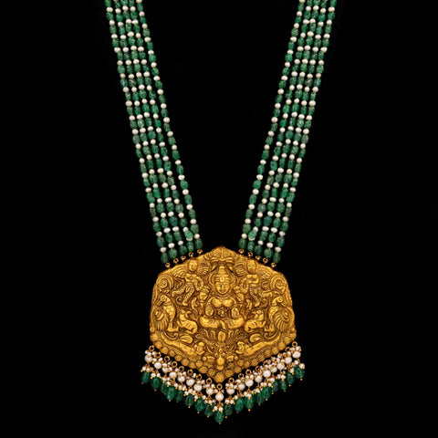 Laxmi Prabha Temple Gold Polki Pendant
