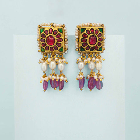 Royal Heritage Polki and Multi-Stone Earring
