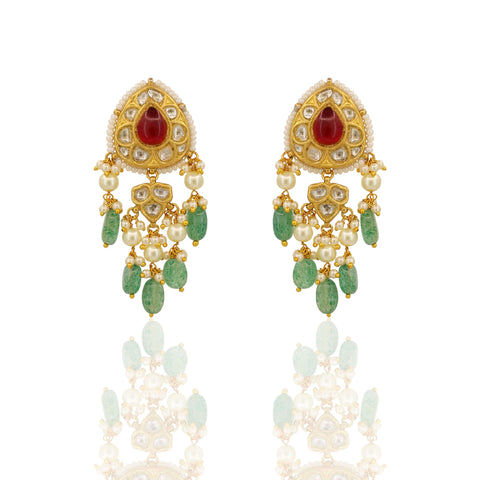 Nine Gemstone Power Polki Diamond Bridal Set