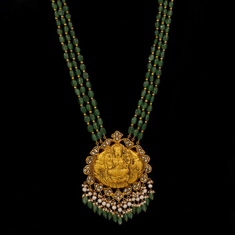 Kamakshi Temple Haar Gold Polki Pendant