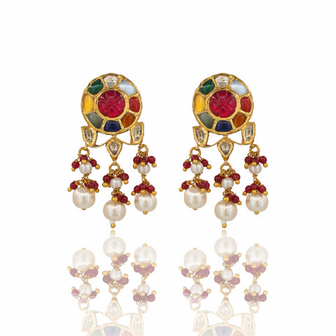 Amrita Designer Nine Gemstone Pendant Set