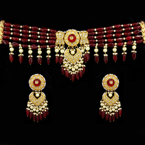 Aadhya Ruby and Pearl Choker Set