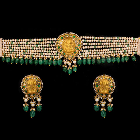 Mahalakshmi Gold Temple Chocker Necklace