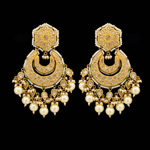 Hoor Polki & Pearl Cascade Chandbali Earrings