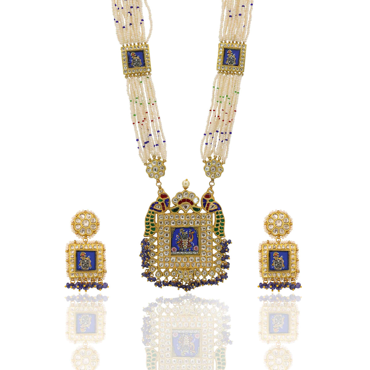 Gold Shreenath Ji Pendant Set