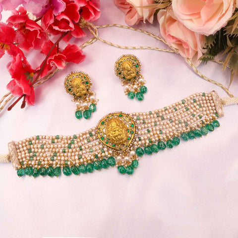 Mahalakshmi Gold Temple Chocker Necklace