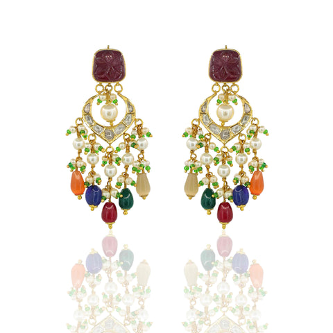 Colors of Royalty: Multi-Gemstone Jadau Choker Necklace Set