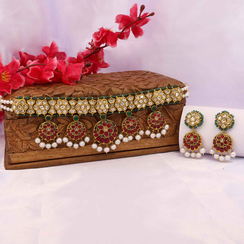 Ruby & Emerald Heritage Polki Choker Set