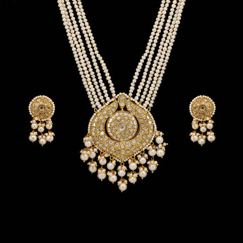 Amina Pearl & Polki Necklace Set