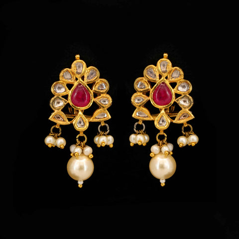 Manikya Prabha Gold Polki Diamond Earring