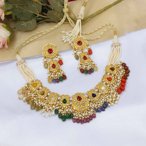 Navratan Necklace Set