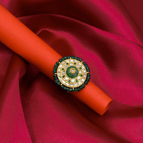 Gold Polki Diamond Ring (Hallmark 91.6)