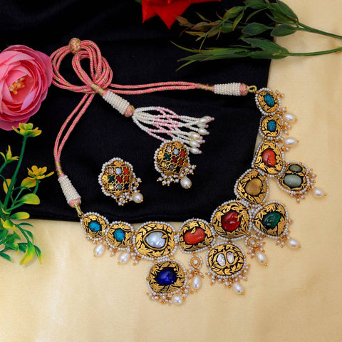 Partash Navratan Necklace Set