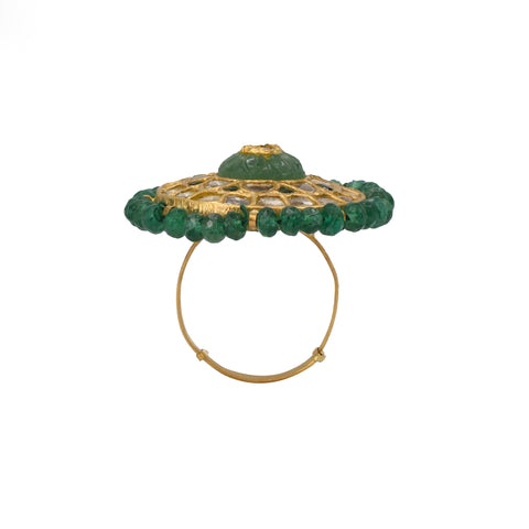 Gold Polki Diamond Ring (Hallmark 91.6)