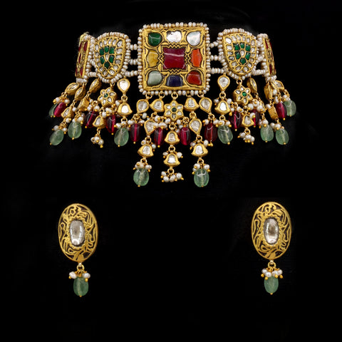 Navratna Heritage Polki Choker Set