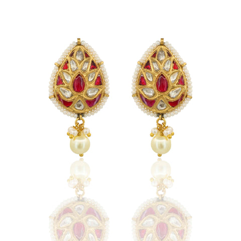 Gold Polki & Ruby Statement Tops