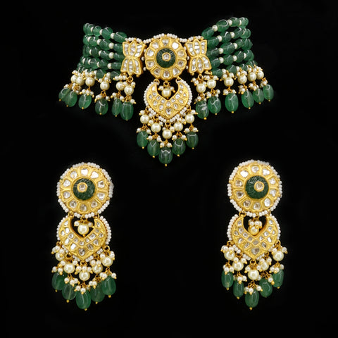 Traditional Gold Polki Diamond Choker Set