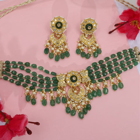 Traditional Gold Polki Diamond Choker Set