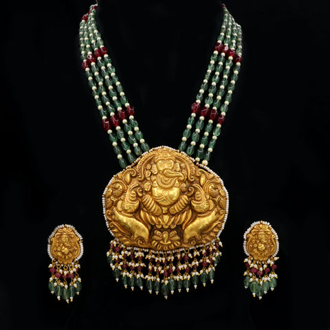 Temple Collection: Ganesh Ji Handcrafted Pendant Set