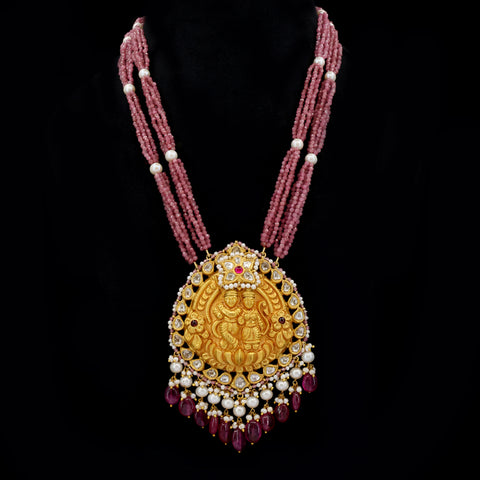 Divine Radha Krishna Temple Pendant Necklace