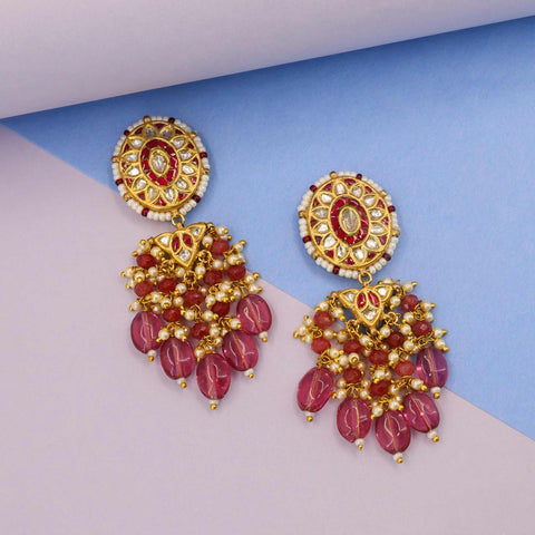 Royal Ruby and Polki Diamond Jhumka
