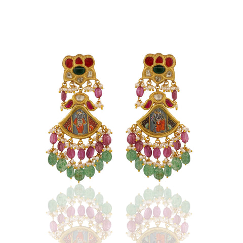 Shreenath Ji Gold Necklace Full Set