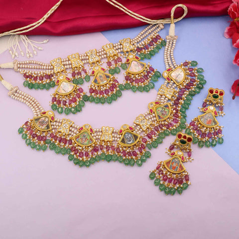 Shreenath Ji Gold Necklace Full Set