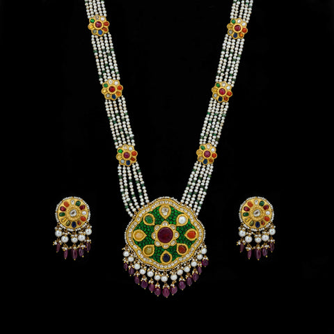 Cosmic Harmony Navratna Pendant Set