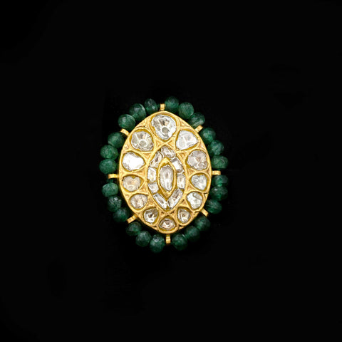 Gold Polki Diamond Ring (Hallmark 91.6)
