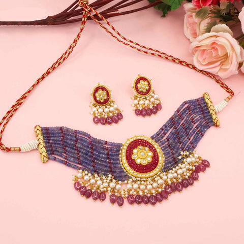 Polki Diamond Chocker Necklace Set