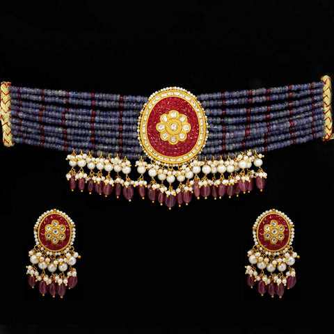 Polki Diamond Chocker Necklace Set