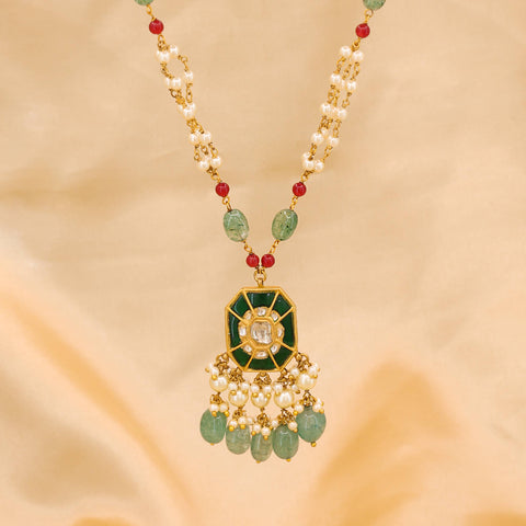 Green Talpe Polki Pendant Necklace