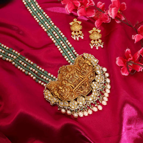 Shiv Parivar Gold Polki Pendant Set