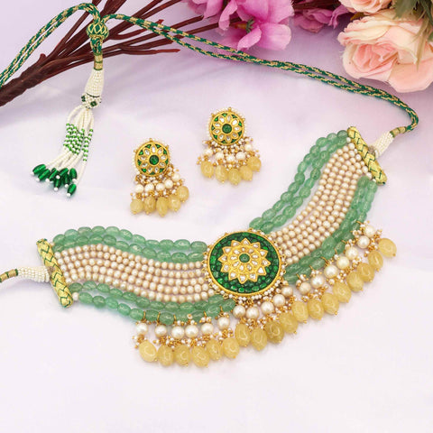 Polki Diamond Chocker Necklace Set