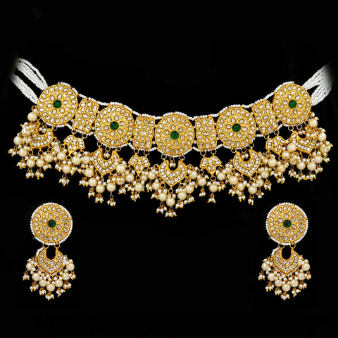 Gold Polki Necklace Set