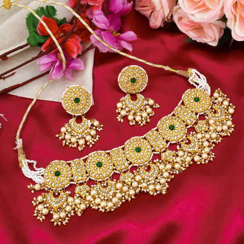 Gold Polki Necklace Set