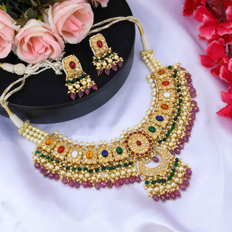 Navratan Necklace Set