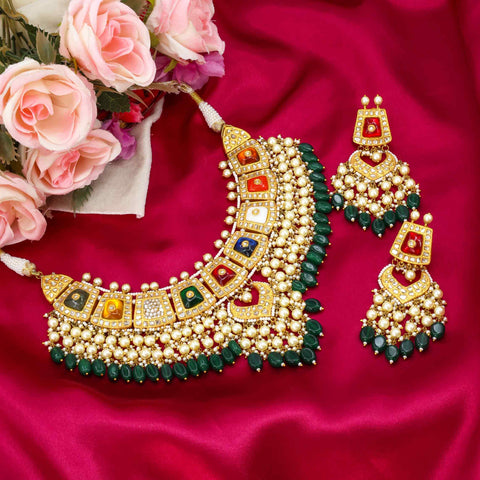 Navratan Necklace Set
