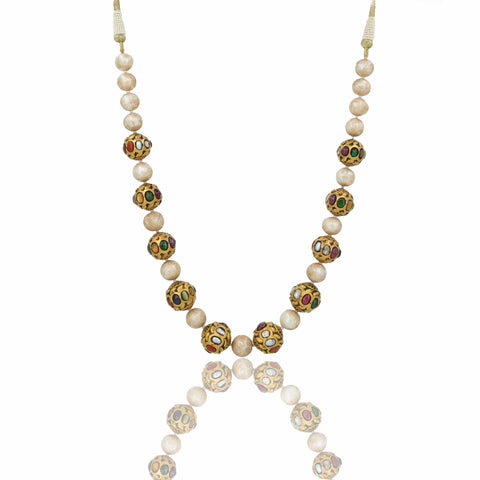 Antique Navratan Balls Kathla Necklace