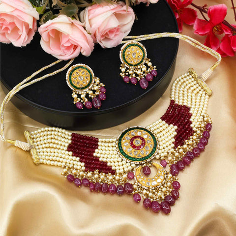 Polki Diamond Choker Necklace Set