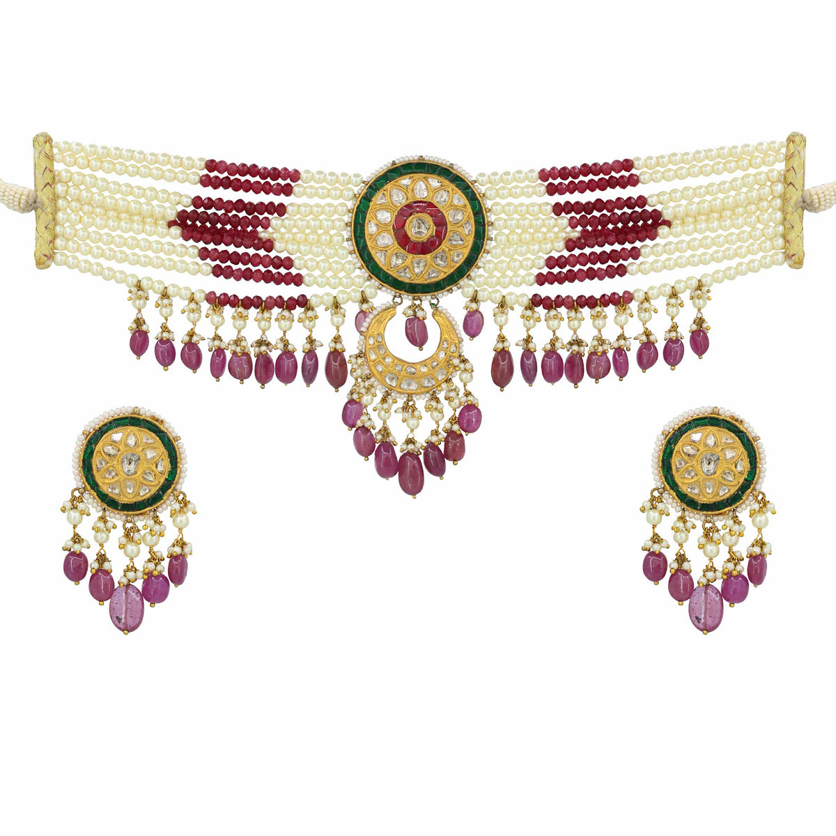 Polki Diamond Choker Necklace Set