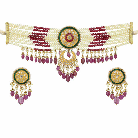 Polki Diamond Choker Necklace Set