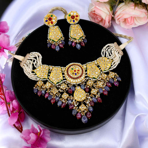 Polki Diamond Choker Necklace Set