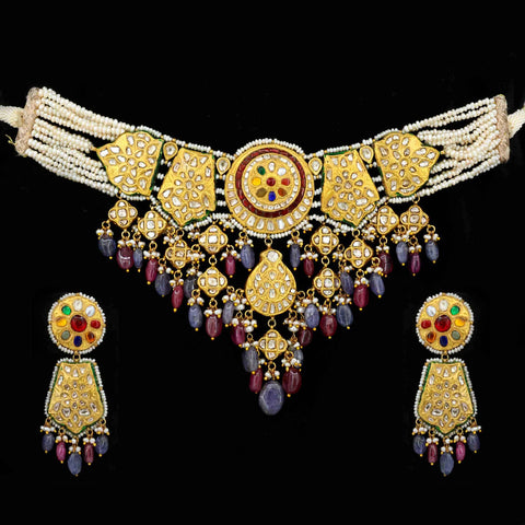 Polki Diamond Choker Necklace Set