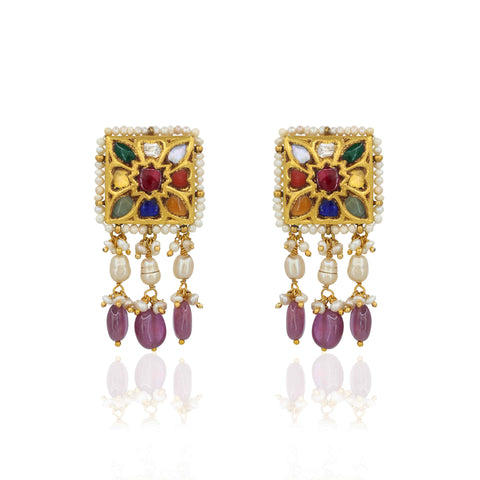 Siddhi Navratna Gold Chocker Necklace Set
